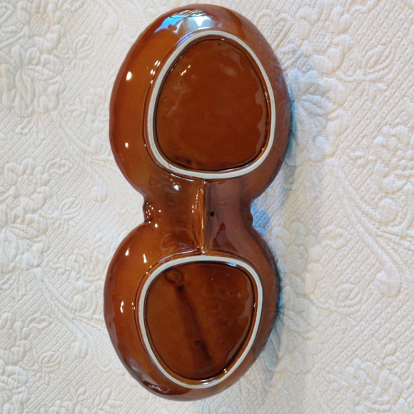 Vintage Dual Ceramic Pinecone Party Serving Nut & Candy Dish With Cardinal Bird - Picture 7 of 10